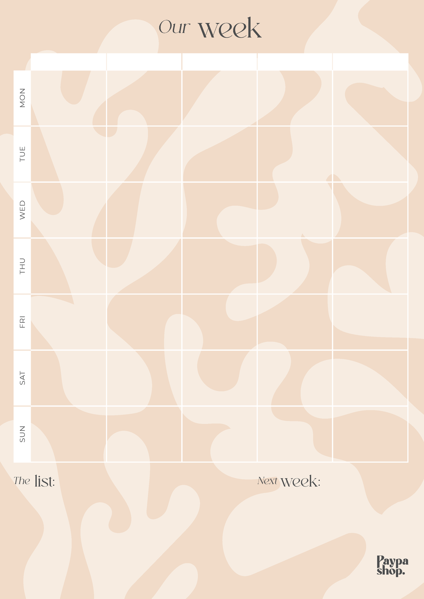 Magnetic Family Weekly Planner - Coastal Coral