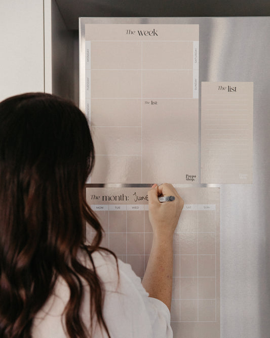 Magnetic Weekly Planner - Beige