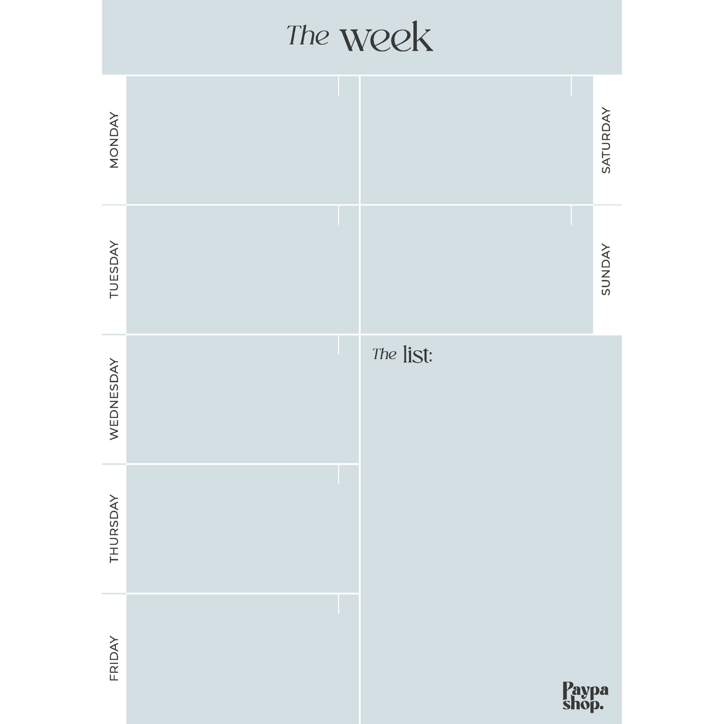 Magnetic Weekly Planner - Ocean Blue