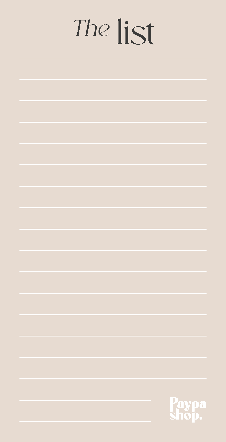 Magnetic Shopping / To-do List - Beige