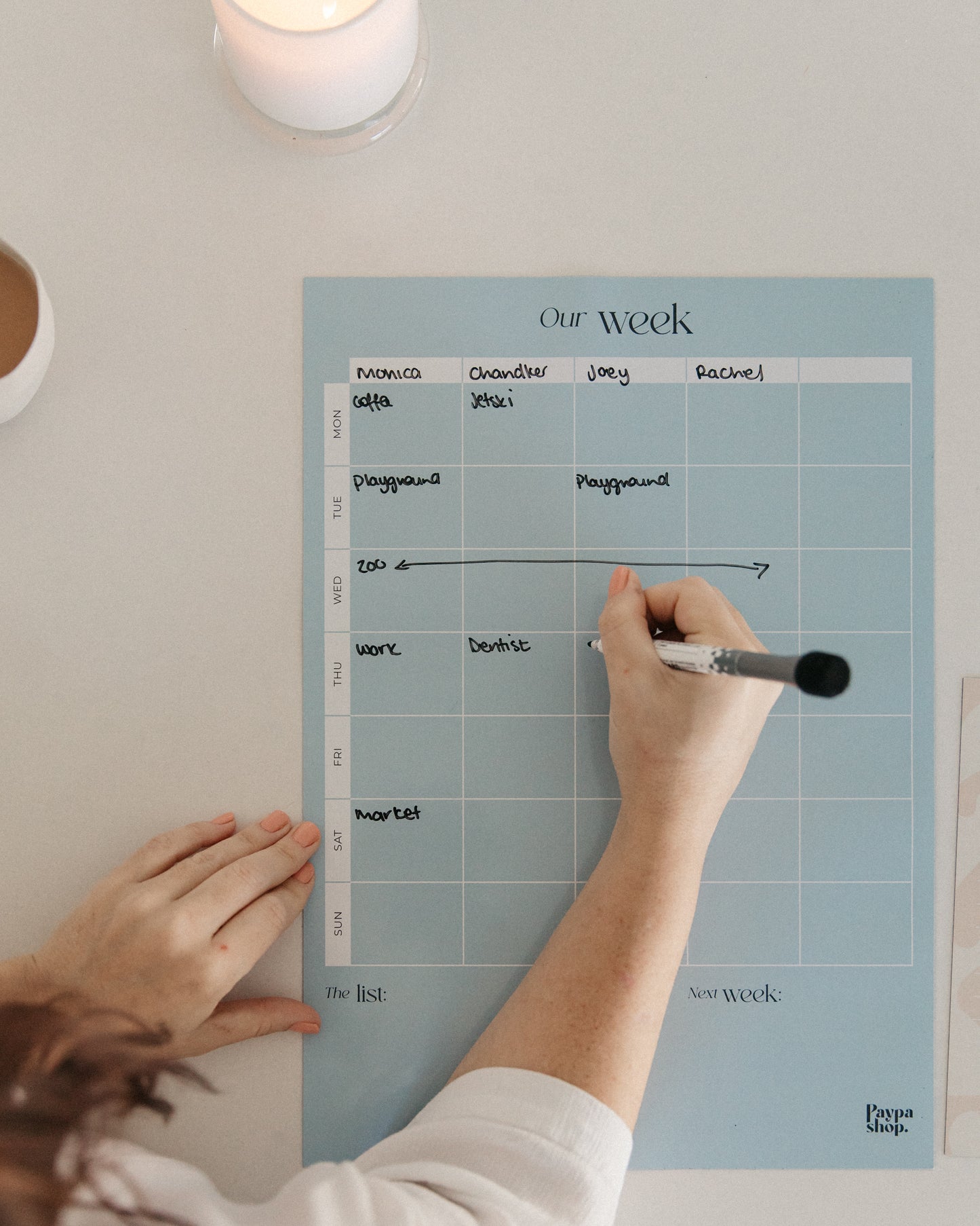 Magnetic Family Weekly Planner - Ocean Blue