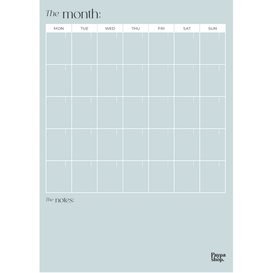 Magnetic Monthly Planner - Ocean Blue