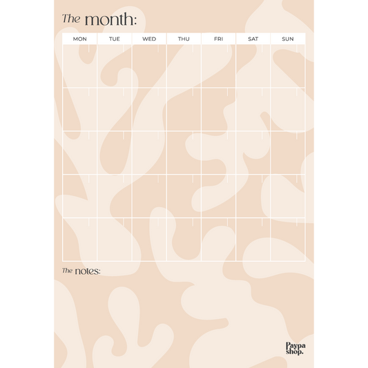 Magnetic Monthly Planner - Coastal Coral