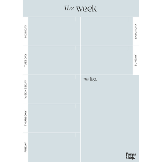 Magnetic Weekly Planner - Ocean Blue