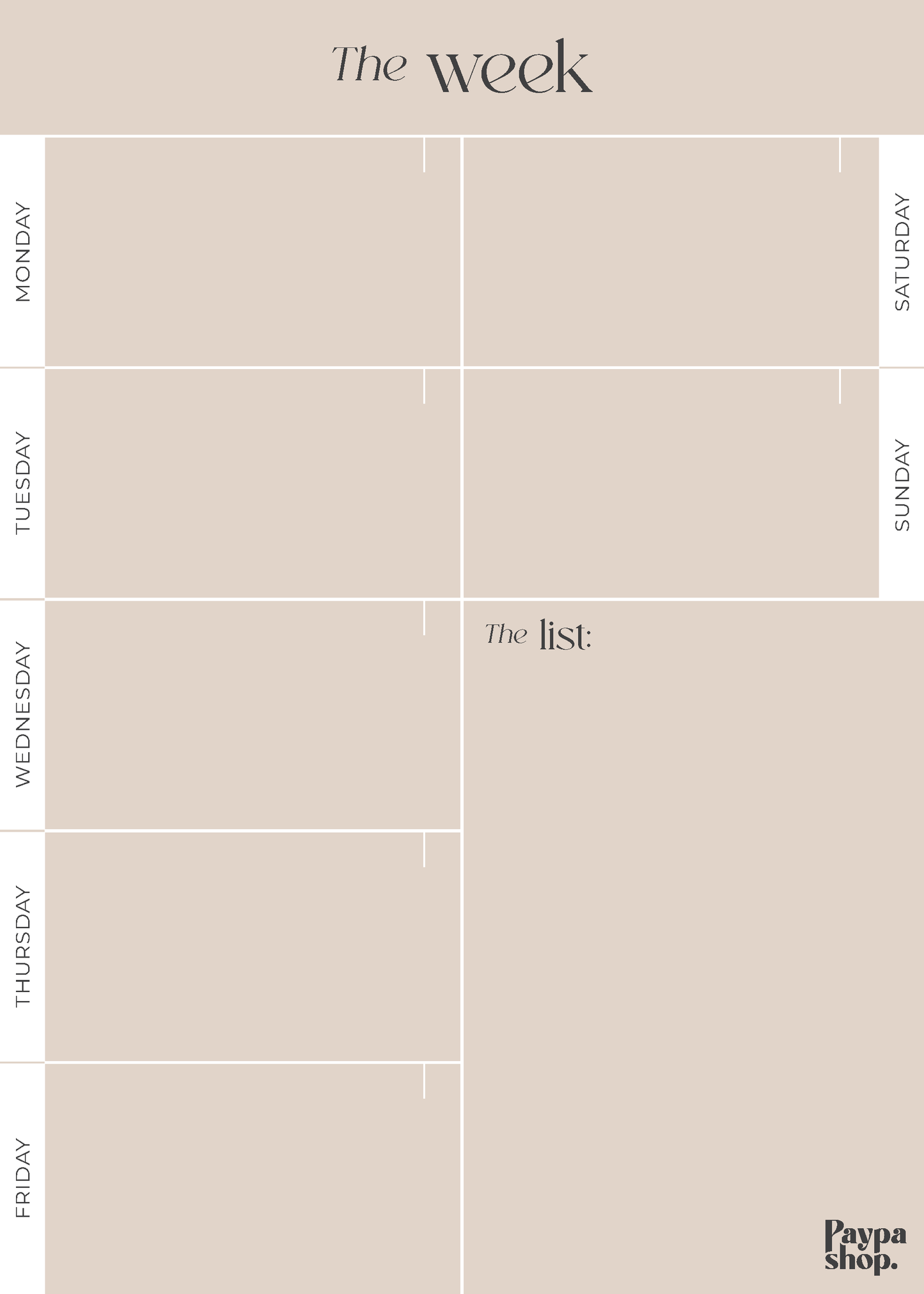 Magnetic Weekly Planner - Beige