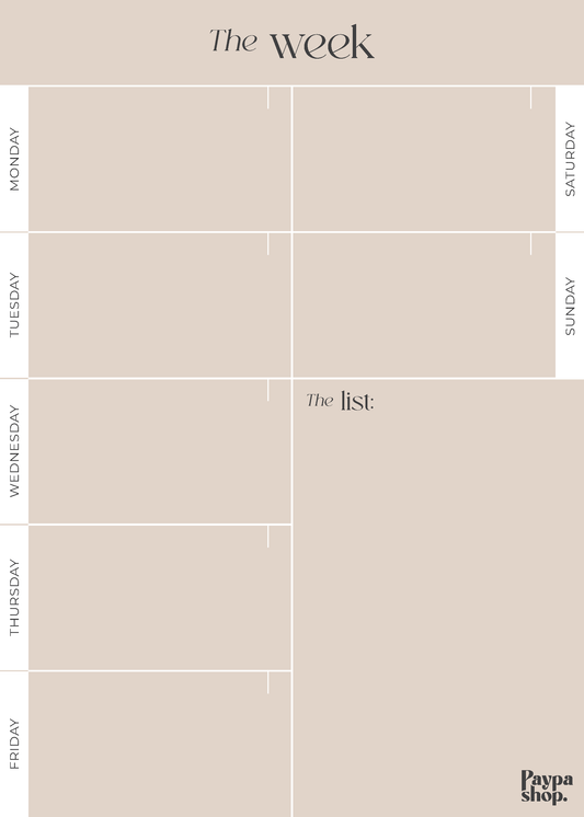Magnetic Weekly Planner - Beige